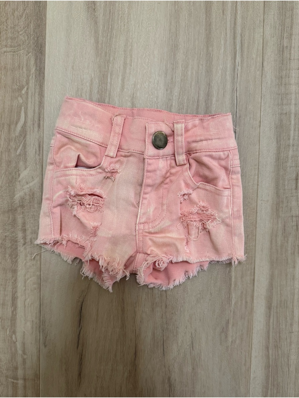 Girls Pink Distressed Denim Cutoff Shorts